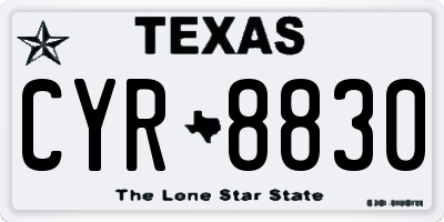 TX license plate CYR8830