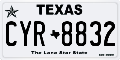 TX license plate CYR8832