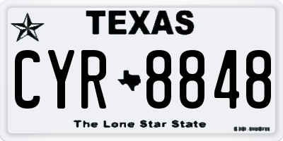 TX license plate CYR8848