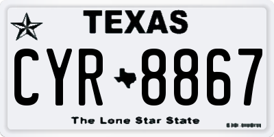 TX license plate CYR8867