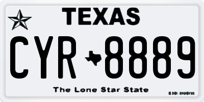 TX license plate CYR8889