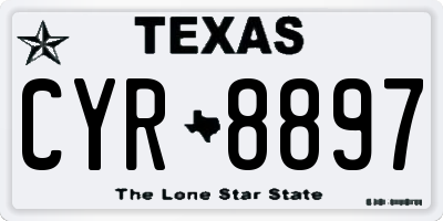 TX license plate CYR8897