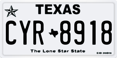 TX license plate CYR8918