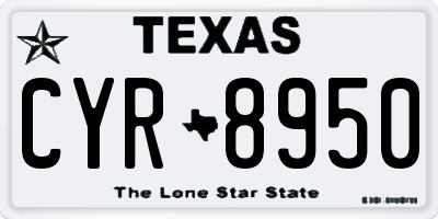 TX license plate CYR8950