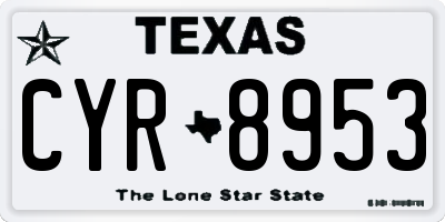 TX license plate CYR8953