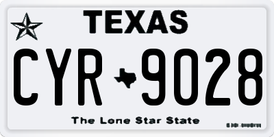 TX license plate CYR9028