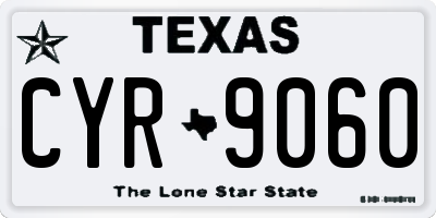 TX license plate CYR9060