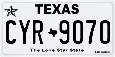 TX license plate CYR9070