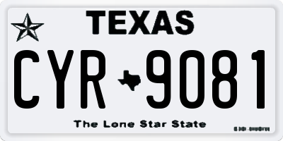 TX license plate CYR9081