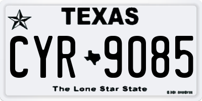 TX license plate CYR9085