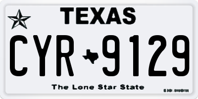TX license plate CYR9129