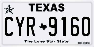 TX license plate CYR9160