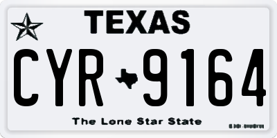 TX license plate CYR9164