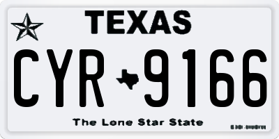 TX license plate CYR9166