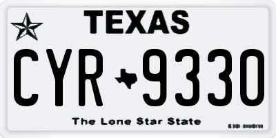 TX license plate CYR9330