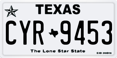 TX license plate CYR9453