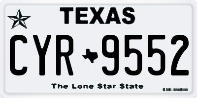 TX license plate CYR9552