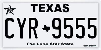 TX license plate CYR9555