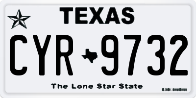 TX license plate CYR9732