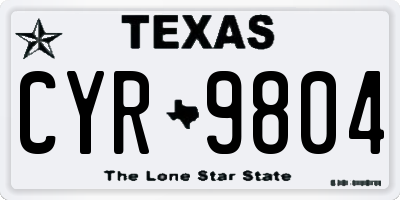 TX license plate CYR9804