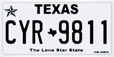 TX license plate CYR9811
