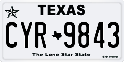 TX license plate CYR9843