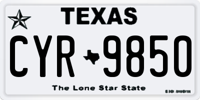 TX license plate CYR9850