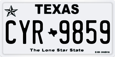 TX license plate CYR9859