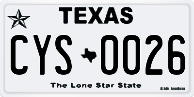 TX license plate CYS0026