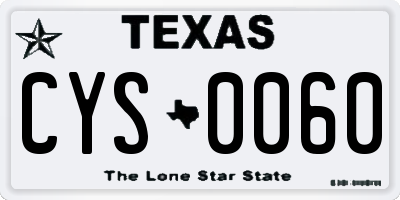 TX license plate CYS0060