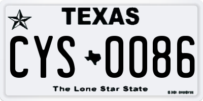 TX license plate CYS0086