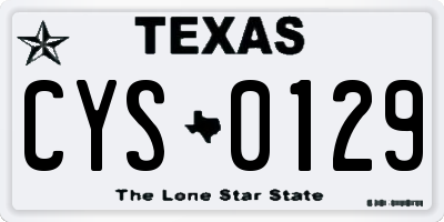 TX license plate CYS0129