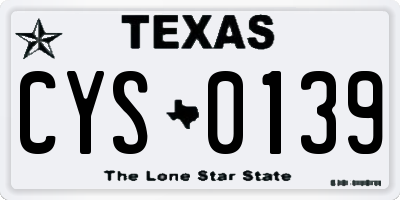 TX license plate CYS0139