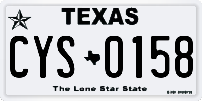 TX license plate CYS0158