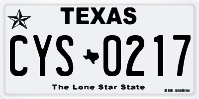 TX license plate CYS0217