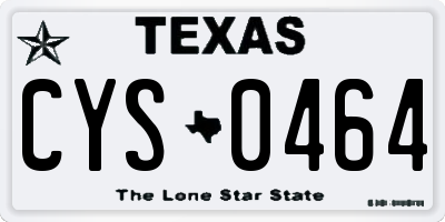 TX license plate CYS0464