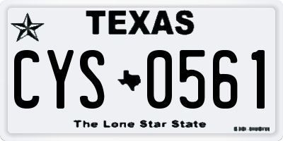 TX license plate CYS0561