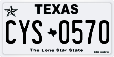 TX license plate CYS0570