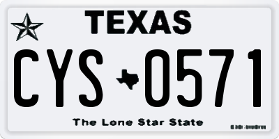 TX license plate CYS0571