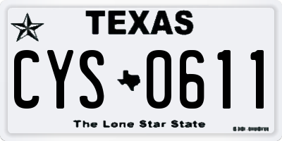 TX license plate CYS0611