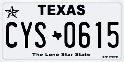 TX license plate CYS0615