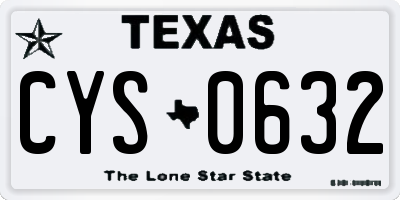 TX license plate CYS0632