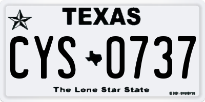 TX license plate CYS0737