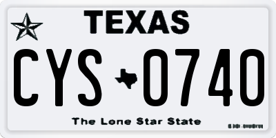 TX license plate CYS0740