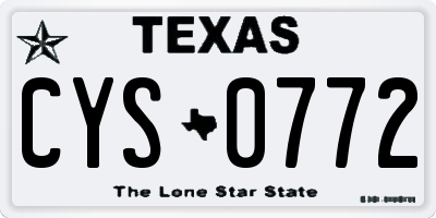 TX license plate CYS0772