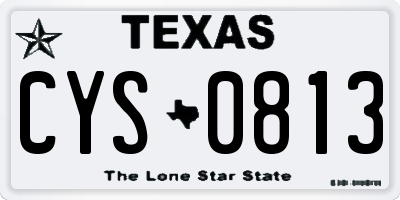 TX license plate CYS0813