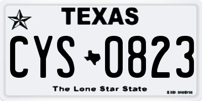 TX license plate CYS0823