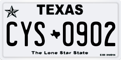 TX license plate CYS0902