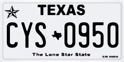 TX license plate CYS0950