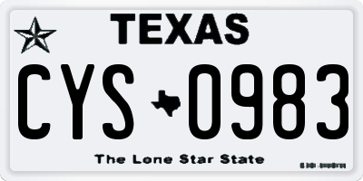 TX license plate CYS0983